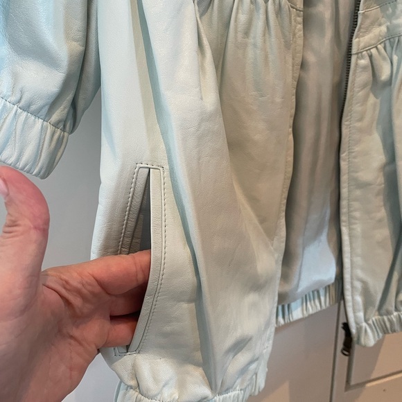 LUCA LUCA light blue leather jacket - Picture 6 of 8